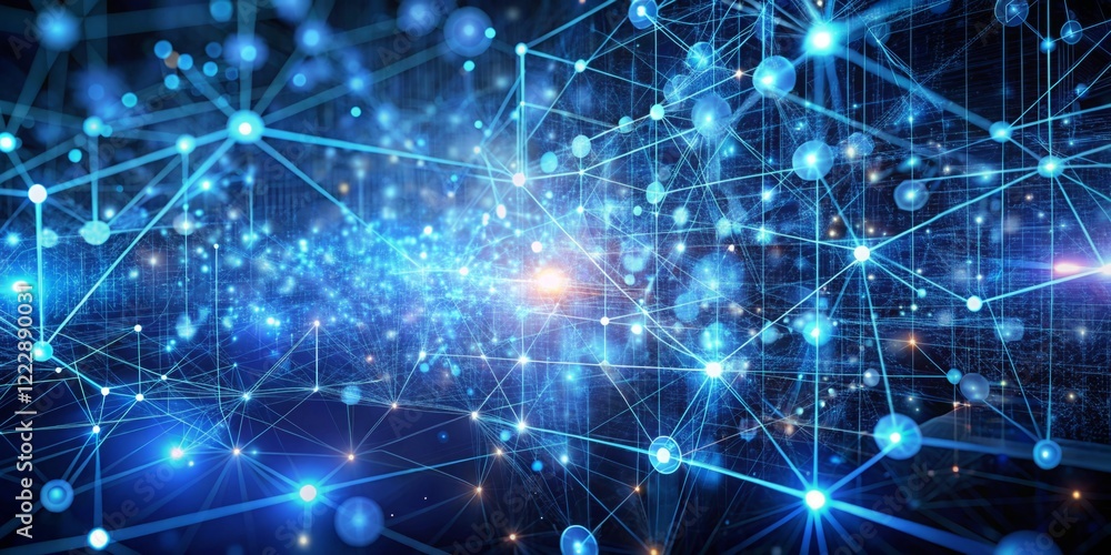 Abstract Digital Network with Light Points and Interconnected Lines Abstract Digital Network with Light Points and Interconnected Lines