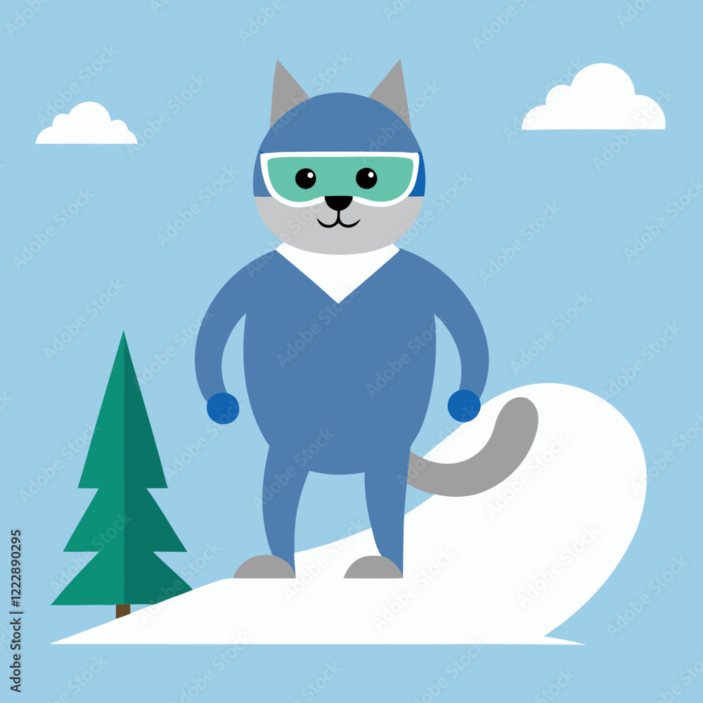 Fototapeta premium cat in the snow