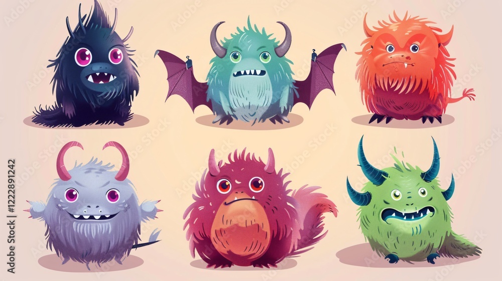 Cute Funny Monster Characters for Trendy Mascot Designs Cute Funny Monster Characters for Trendy Mascot Designs