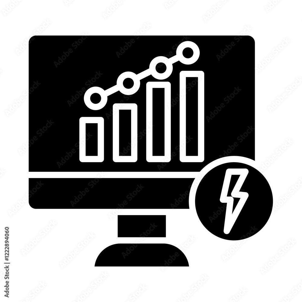 Energy Monitoring glyph icon Energy Monitoring glyph icon