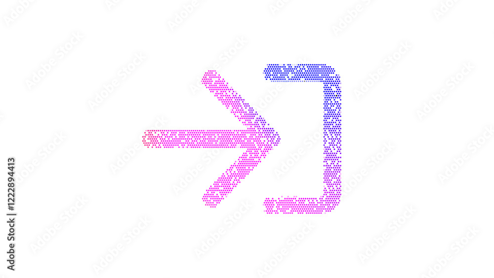 Icon sign in is made up of LED square shapes. There are bright diodes and there are black dead diodes Icon sign in is made up of LED square shapes. There are bright diodes and there are black dead diodes