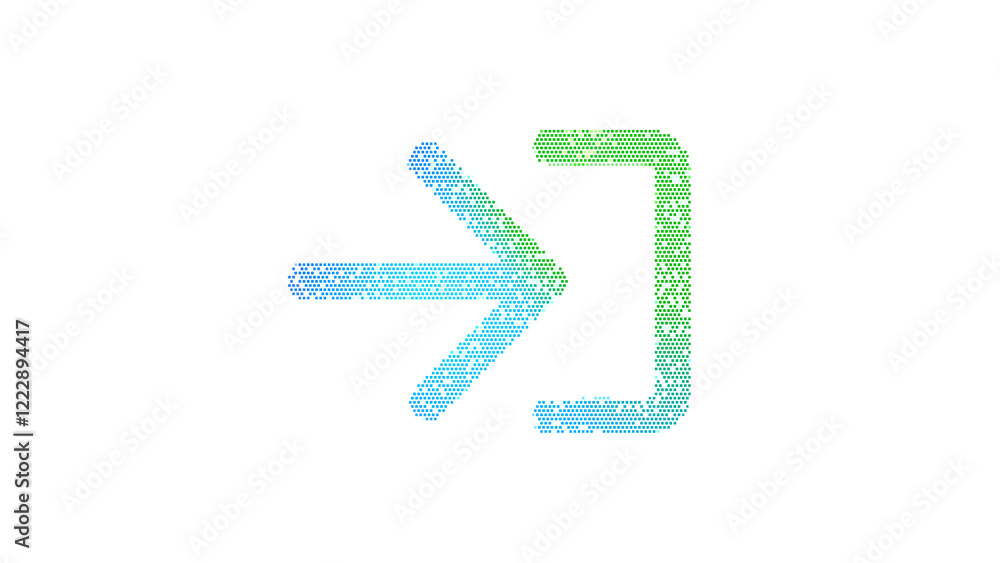 Icon sign in is made up of LED square shapes. There are bright diodes and there are black dead diodes Icon sign in is made up of LED square shapes. There are bright diodes and there are black dead diodes