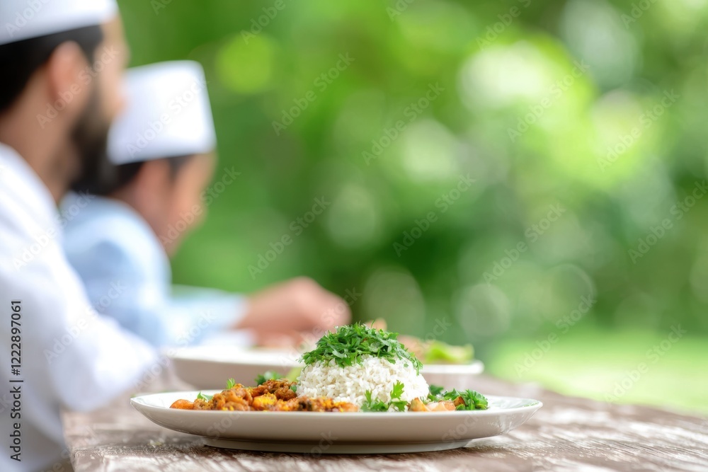 Joyful Family Sharing Delicious Food Together During Festive Eid Celebration Joyful Family Sharing Delicious Food Together During Festive Eid Celebration