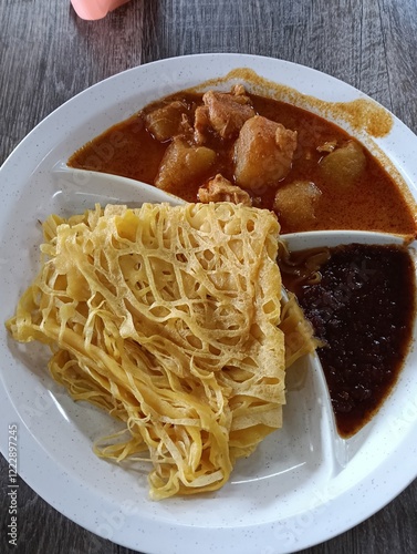 Roti jala is a favorite food in Malaysia originating from Johor, also found in ASEAN countries such as the Malay Peninsula, Riau Islands and Sumatra