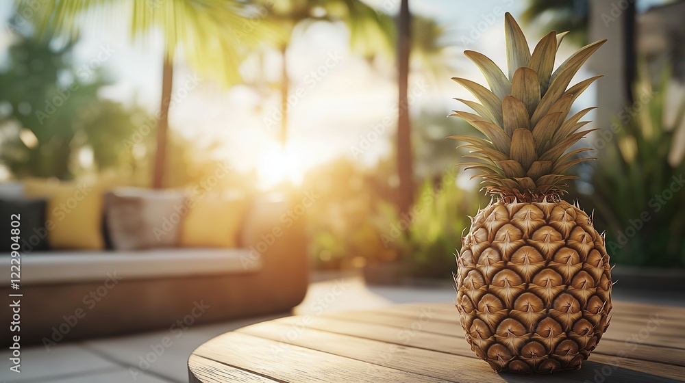 Fresh Pineapple in a Tropical Setting Fresh Pineapple in a Tropical Setting