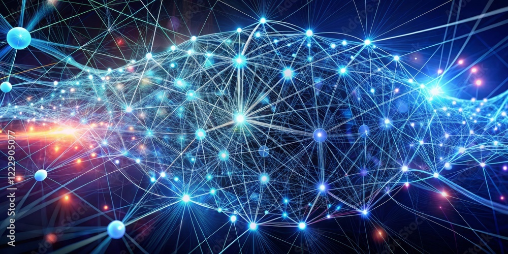 Abstract Neural Network Visualization with Blue and Green Effects Abstract Neural Network Visualization with Blue and Green Effects
