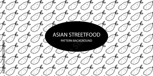 japanese streetfood popular pattern background. sushi background. takoyaki, asian pattern