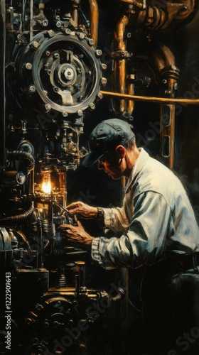 Wallpaper Mural Technician replacing a spark plug, carefully aligning components to ensure smooth engine operation. Torontodigital.ca