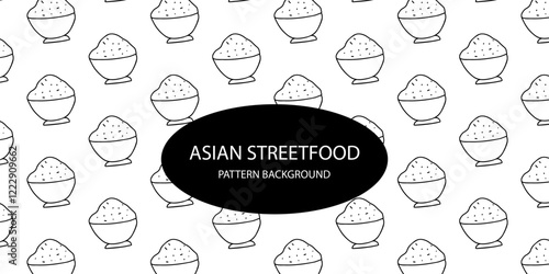 japanese streetfood popular pattern background. sushi background. takoyaki, asian pattern
