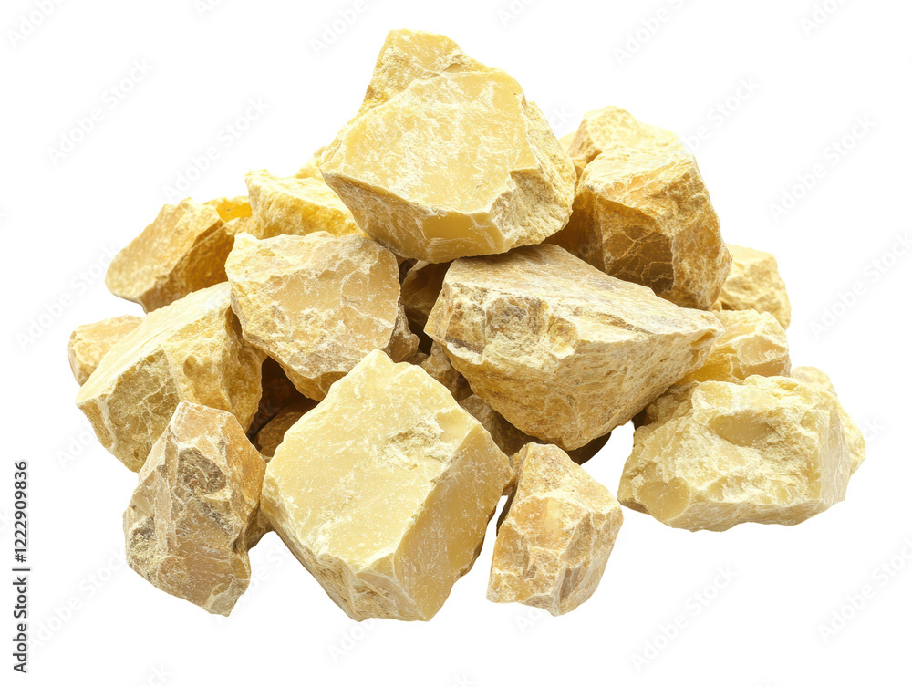 Isolated pile of shea butter chunks Isolated pile of shea butter chunks