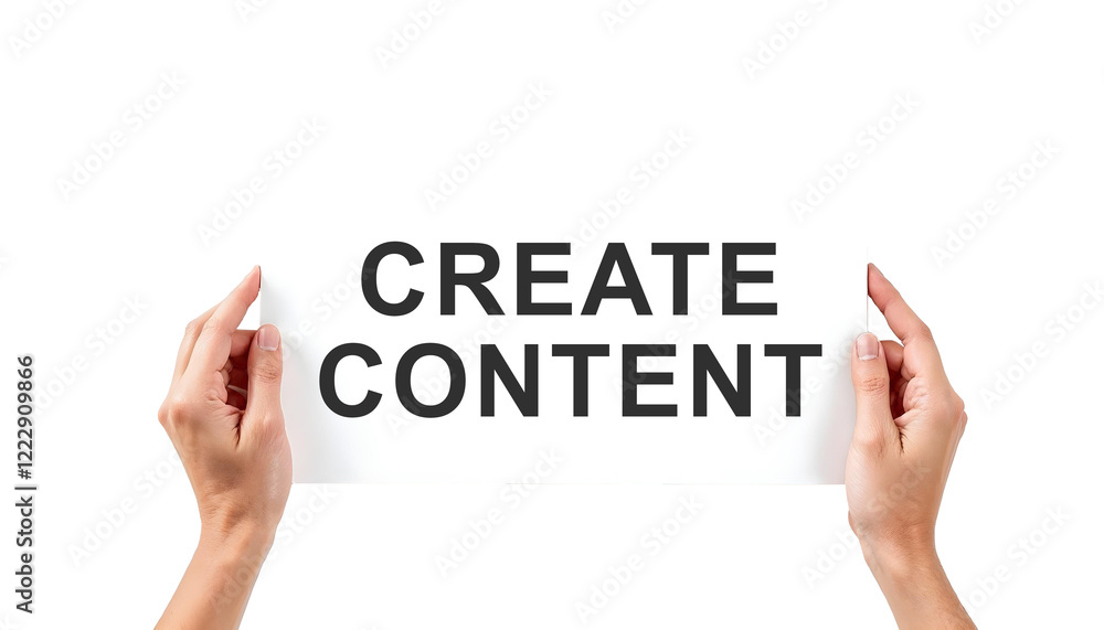 hand holding a page, Create Content hand holding a page, Create Content