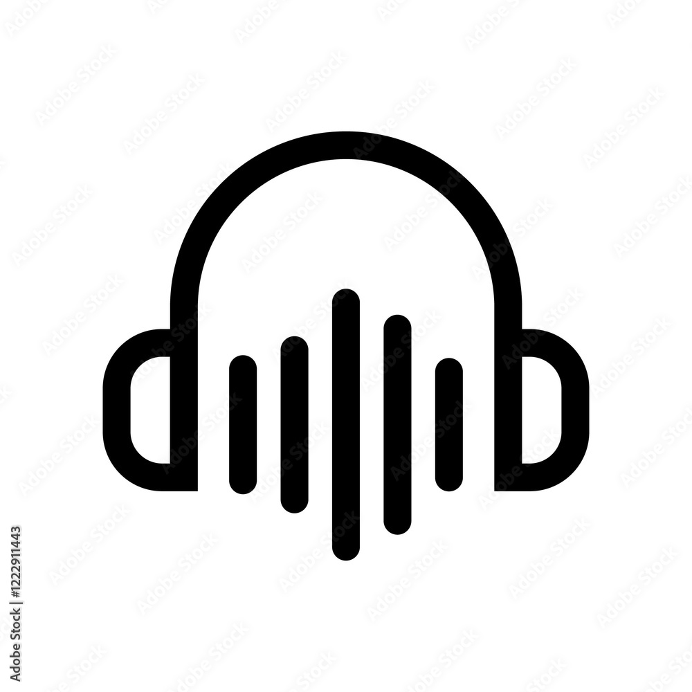 Illustration showing a black sound icon on a white background Illustration showing a black sound icon on a white background