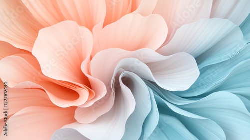 A vibrant, abstract floral design showcasing soft pastel colors and smooth curves.