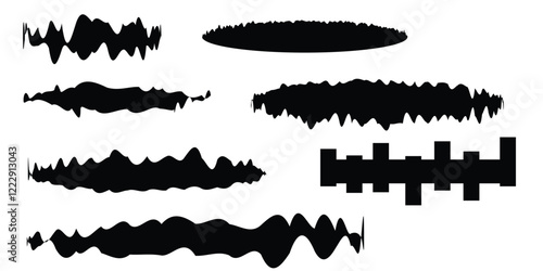 Abstract artistic art brush stroke icons for your design, easily editable icon set, vector art illustration