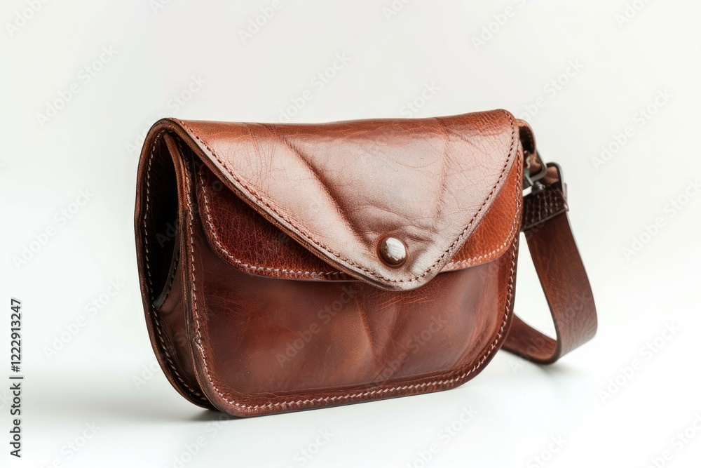High Quality Picture of Brown Purse on White Background High Quality Picture of Brown Purse on White Background