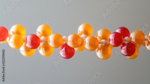 Detailed representation of a formic acid molecule with vivid colors and ample space for text integration in scientific or educational materials