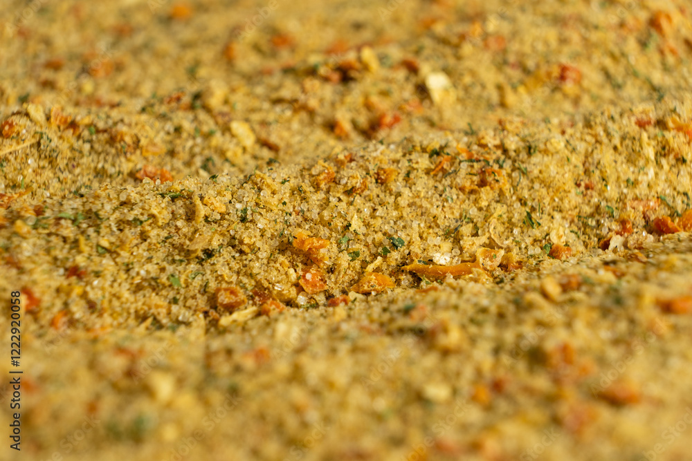 Natural seasoning with flavor enhancer, dried vegetables and salt Natural seasoning with flavor enhancer, dried vegetables and salt
