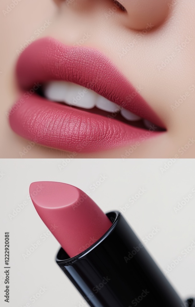 Obraz premium Professional cosmetic product photography highlighting the intersection of luxury makeup and natural beauty