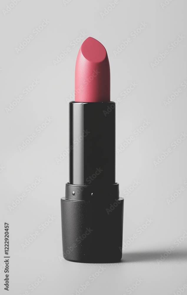 Detailed view of a pink lipstick, showcasing its texture and color. Detailed view of a pink lipstick, showcasing its texture and color.
