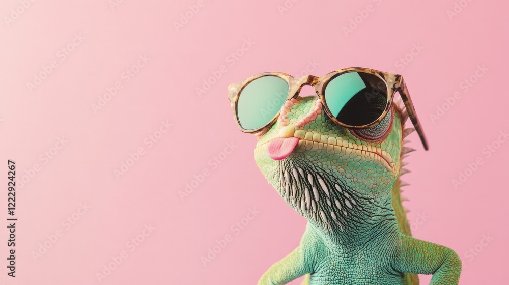 Lizard with sunglasses Lizard with sunglasses
