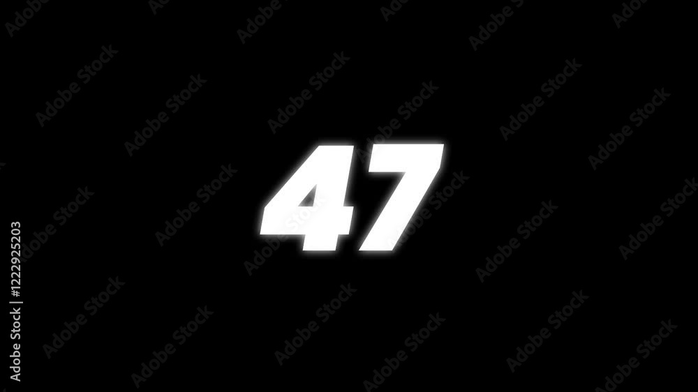 Animated number 47 in full HD resolution. Five different style with transparent background Animated number 47 in full HD resolution. Five different style with transparent background