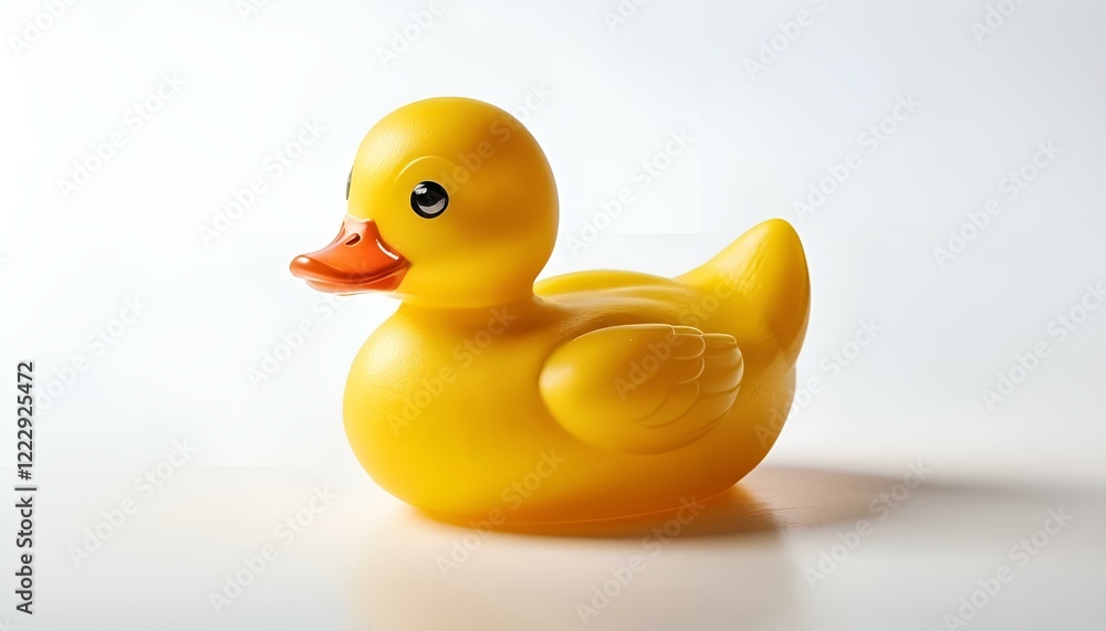 Fototapeta premium yellow rubber duck on white background