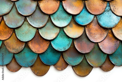 Wallpaper Mural Colorful metallic scales create a unique textured surface for design projects. Torontodigital.ca