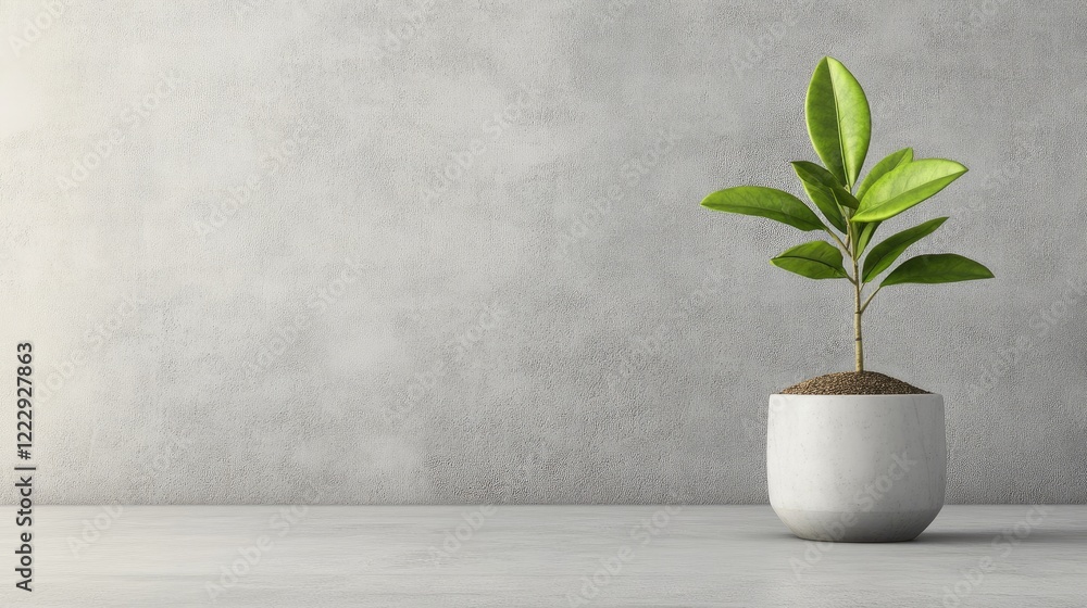 Company Growth and Fresh Beginnings with Potted Plant on Minimalist Background for New Year Motivational Text Company Growth and Fresh Beginnings with Potted Plant on Minimalist Background for New Year Motivational Text