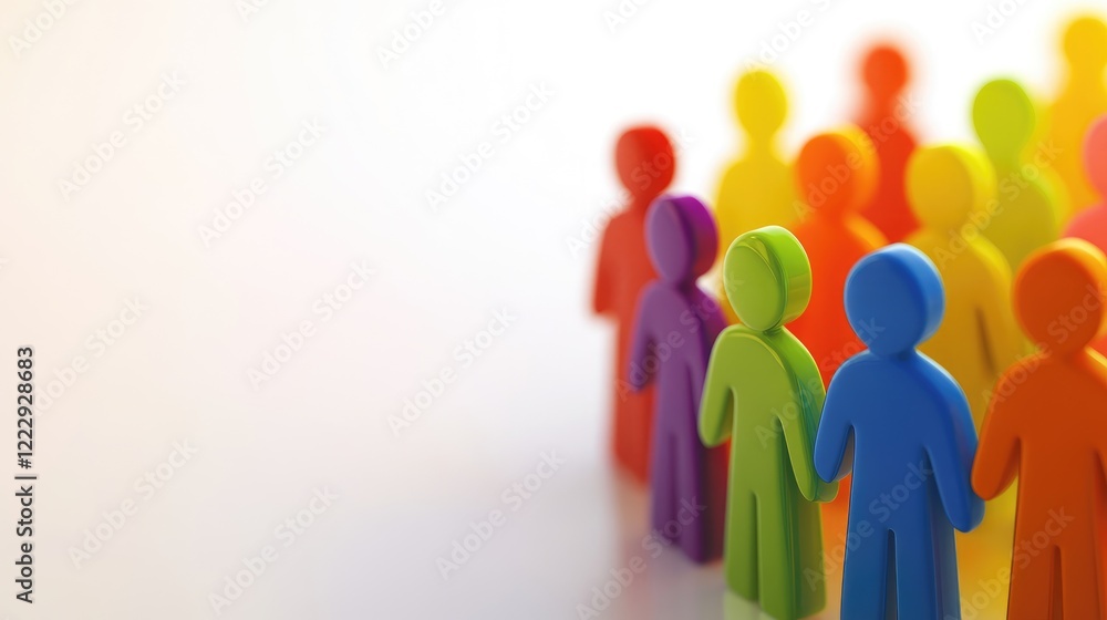 Diverse Team Collaboration and Community Support Concept with Colorful Figures and Blank Space for Custom Text Diverse Team Collaboration and Community Support Concept with Colorful Figures and Blank Space for Custom Text