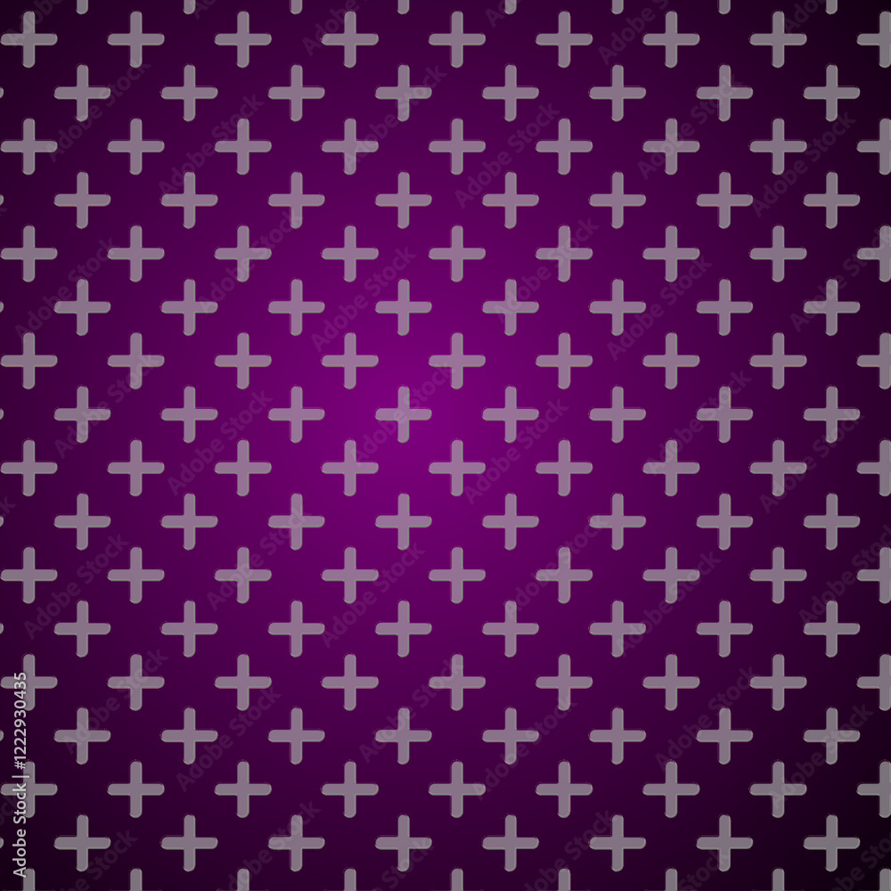 A purple background with a repeating pattern of white plus signs A purple background with a repeating pattern of white plus signs
