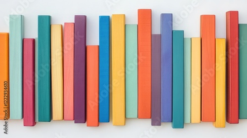 Wallpaper Mural Colorful wooden blocks arranged in a creative pattern with ample empty space for customizable text and design elements. Torontodigital.ca