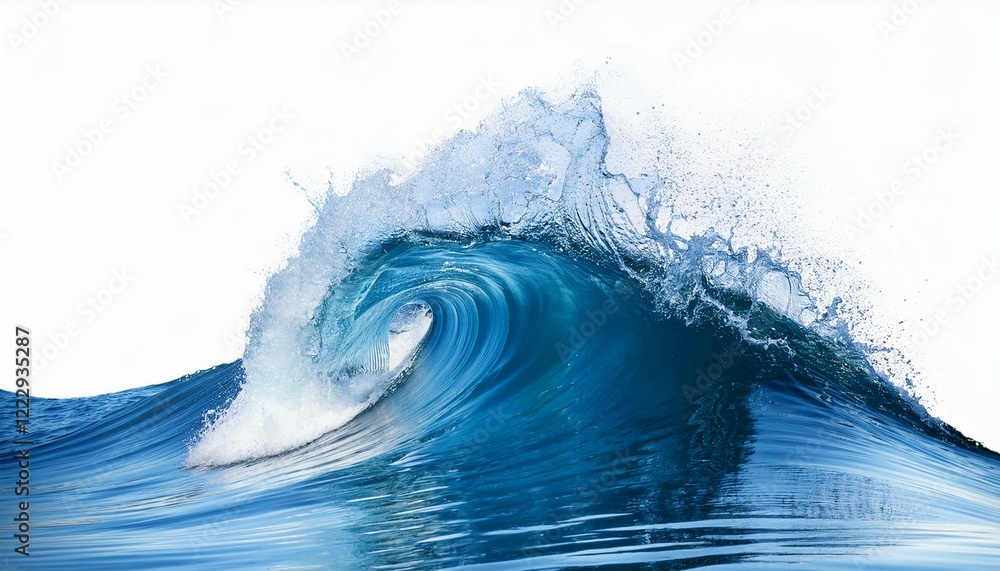 Large wave is crashing on a white background Large wave is crashing on a white background