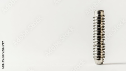 Close-up of a Phillips screw on a white background with ample space for text or graphic overlays for design purposes. photo