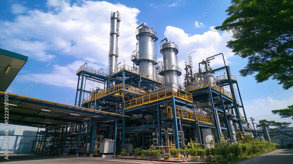 Industrial plant processing under sunny skies Industrial plant processing under sunny skies