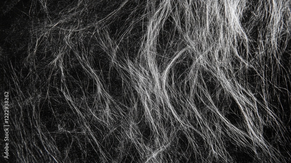 Naklejka premium Abstract fiber texture on dark background showcasing intricate patterns with ample space for text or graphical content