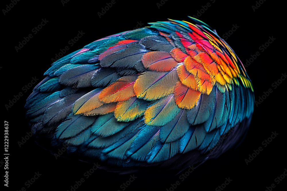Obraz premium Close-up of colorful parrot feathers