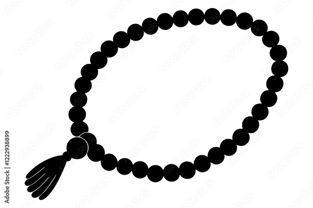 Islamic Prayer Beads Silhouette vector illustration