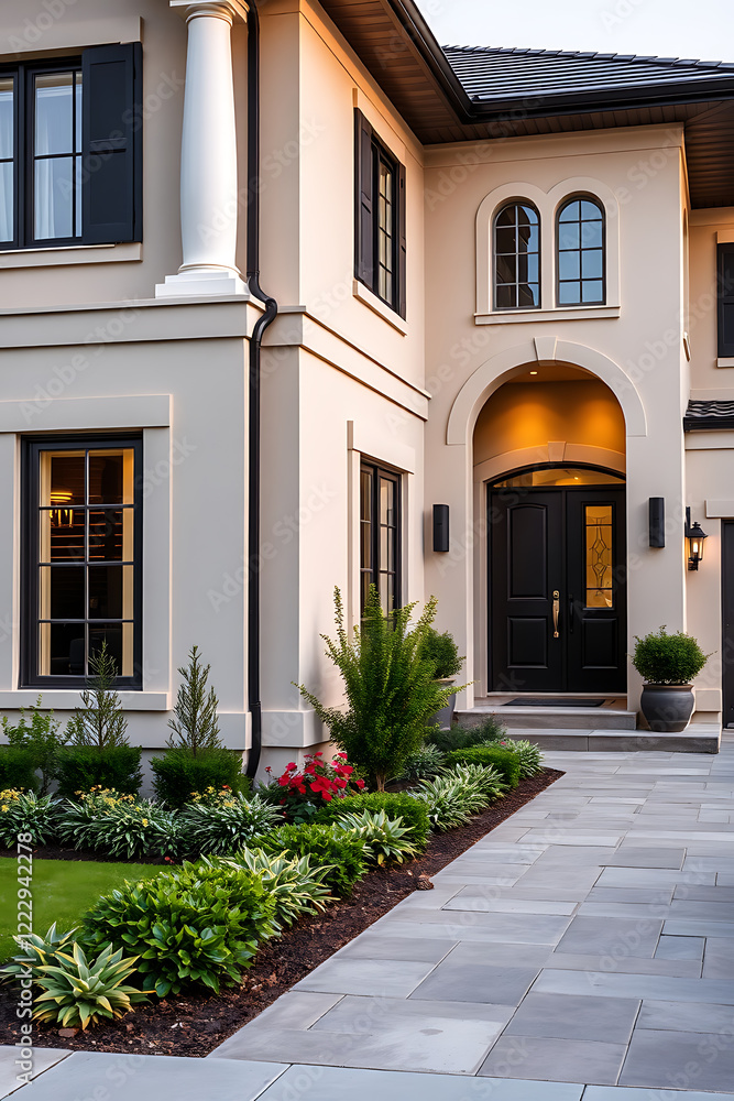 Luxury Home Exterior: Elegant Facade, Landscaping, and Modern Design Luxury Home Exterior: Elegant Facade, Landscaping, and Modern Design