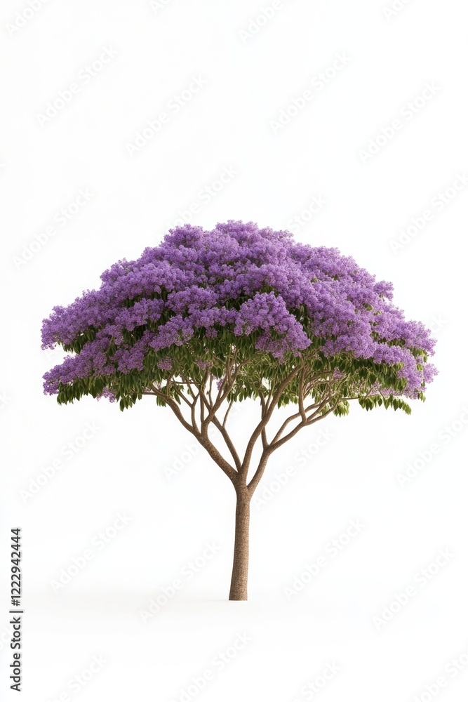 Obraz premium Lush tree adorned with vibrant purple blossoms, showcasing natur