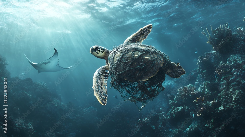 Obraz premium turtle swimming in the sea