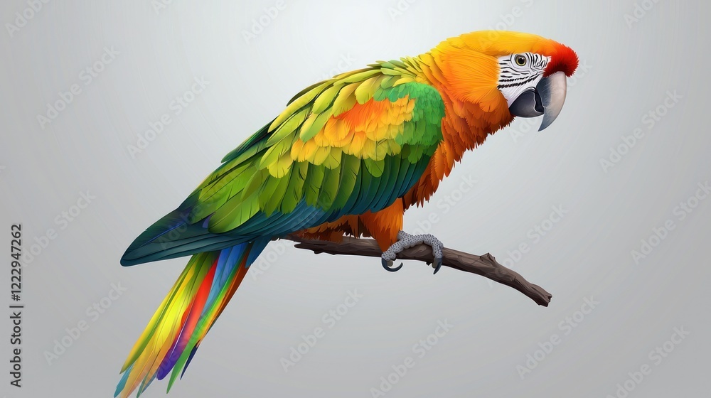 Fototapeta premium Vibrant Macaw Perched on Branch