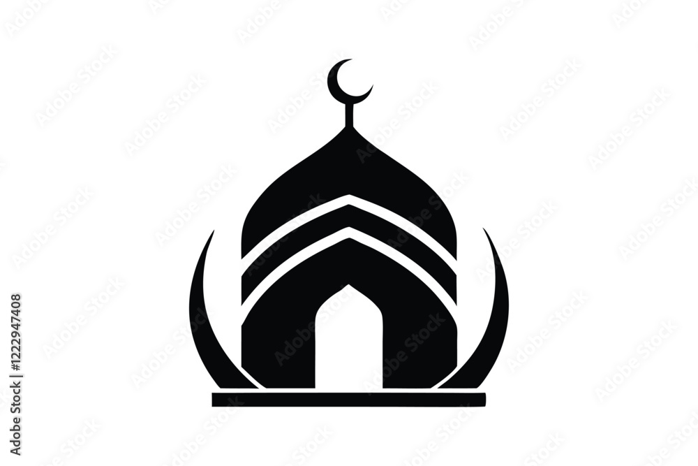 Mosque logo silhouette icon vector illustration Mosque logo silhouette icon vector illustration