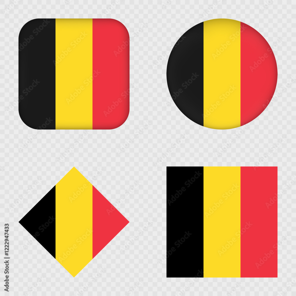 Fototapeta premium Belgium Flag Icons Pack. Vector illustration.