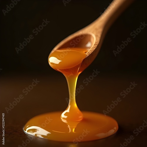 Wallpaper Mural Artistic Shot of Dripping Honey with Soft Neutral Background Torontodigital.ca