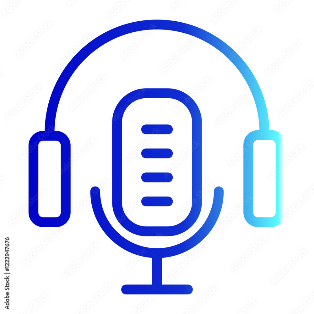 Headphone Icon Line Gradient Headphone Icon Line Gradient