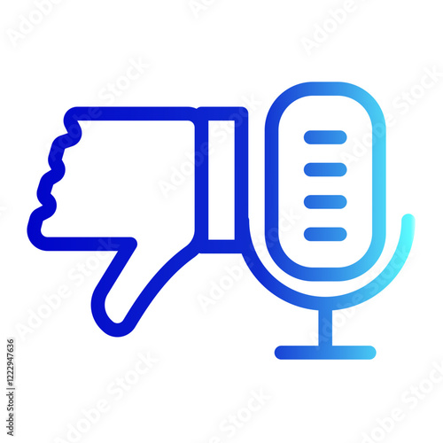Dislike Icon Line Gradient