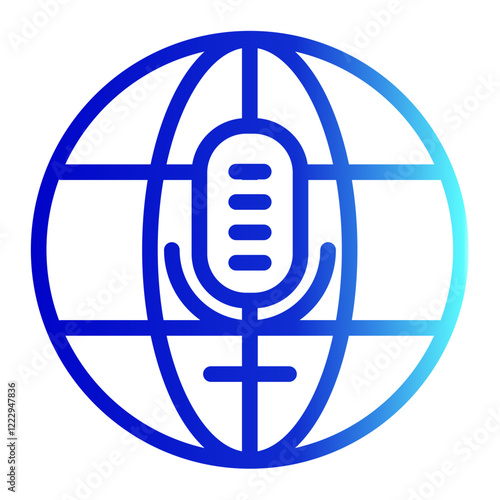 Global Icon Line Gradient