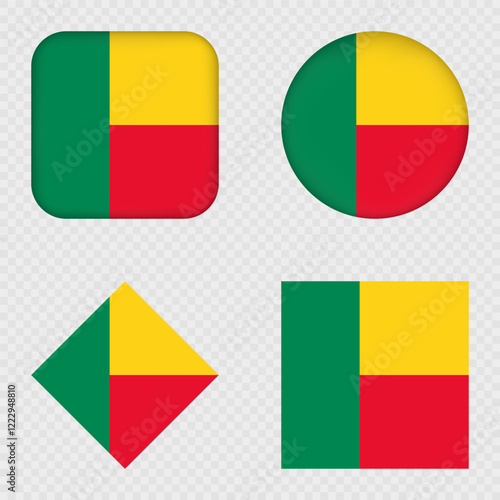 Free Download Benin Flag Icons Pack. Vector illustration. - GFXLoad
