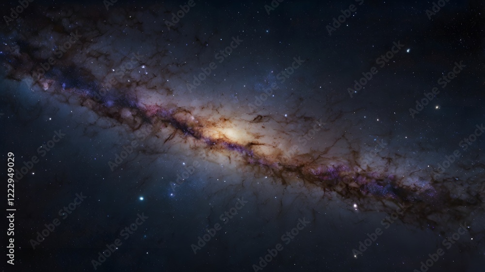 Fototapeta premium Vast expanse of the night sky, showcasing the Milky Way galaxy