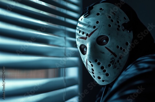 A hockey player with a mask on his face